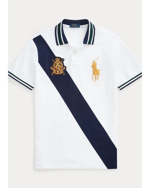 Polo Ralph Lauren Custom-Slim-Fit Polohemd mit Wappen in Multicolor für Herren