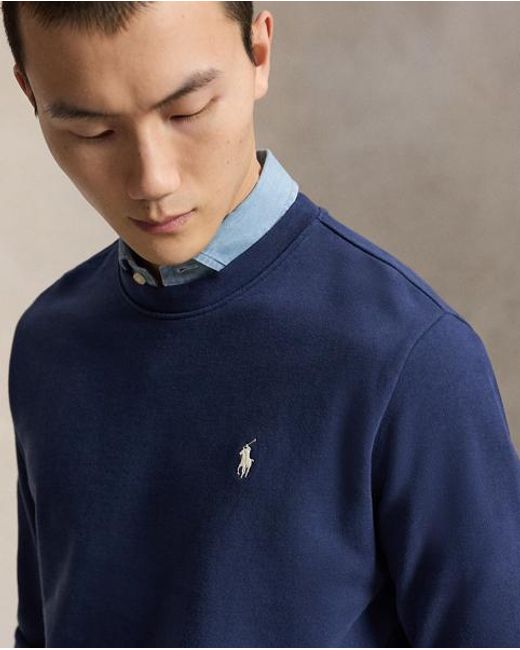 Polo Ralph Lauren Blue Loopback Fleece Sweatshirt for men