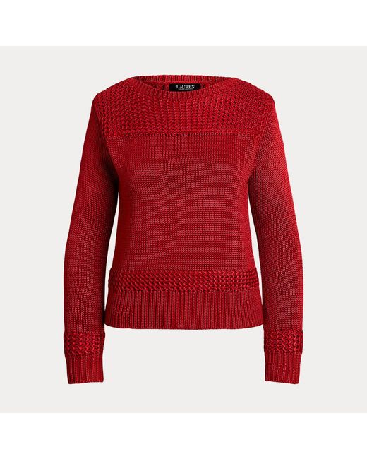 Ralph Lauren Red Pullover Mit U-Boot-Ausschnitt