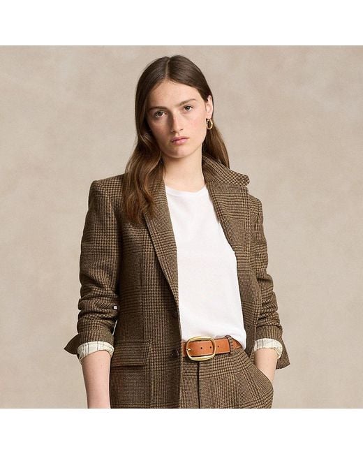 Ralph Lauren Brown Glen Plaid Tweed Blazer