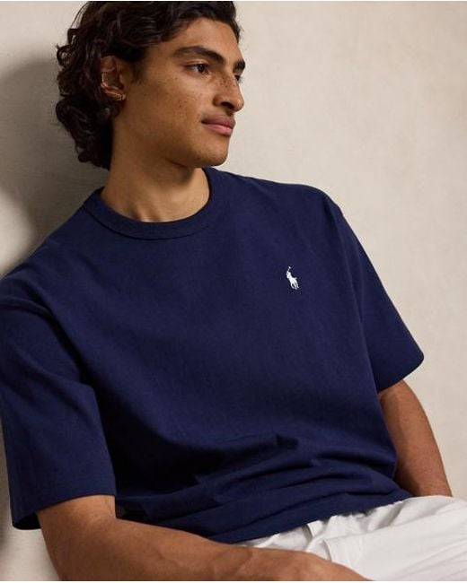 Ralph Lauren Blue Relaxed Fit Jersey Crewneck T-Shirt for men
