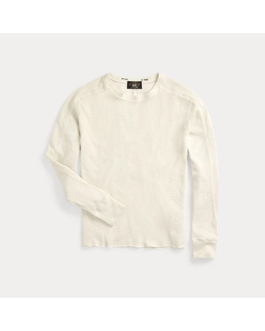 RRL Natural Waffle-knit Crewneck Pullover for men