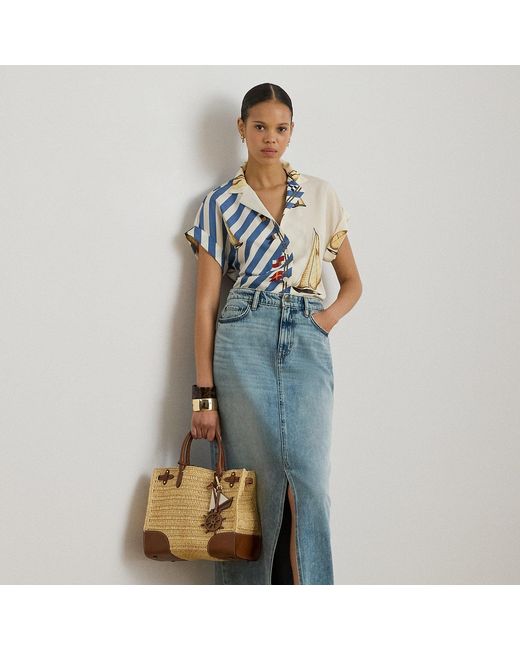 Ralph Lauren Blue Denim Maxi Skirt