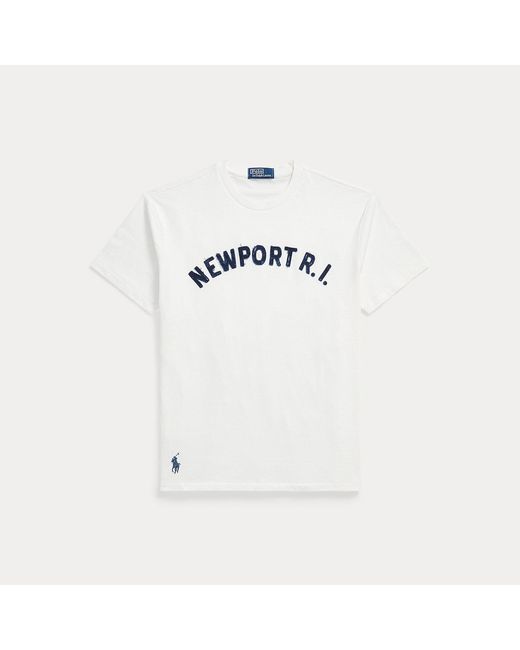 Ralph Lauren White Classic Fit Jersey Graphic T-Shirt for men