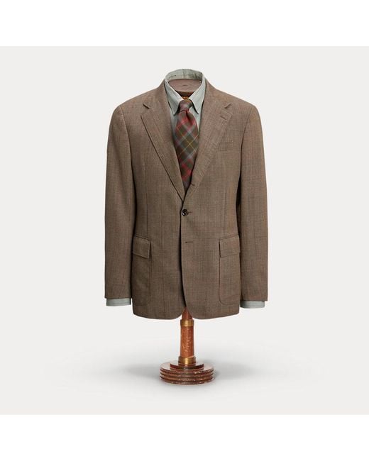 RRL Brown Glen Plaid Wool Suit Jacket for men