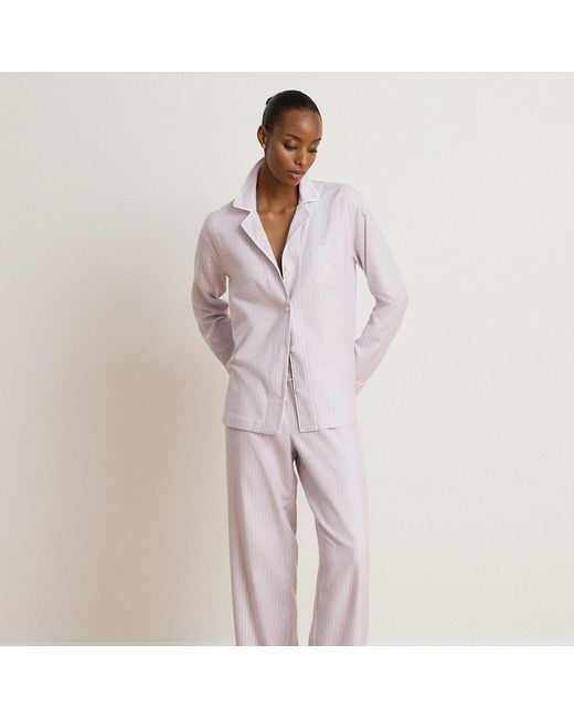 Ralph Lauren Purple Striped Brushed Twill Sleep Set
