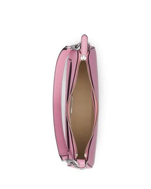 Ralph Lauren Danni Medium Leren Tas Met Kruisarcering in het Pink