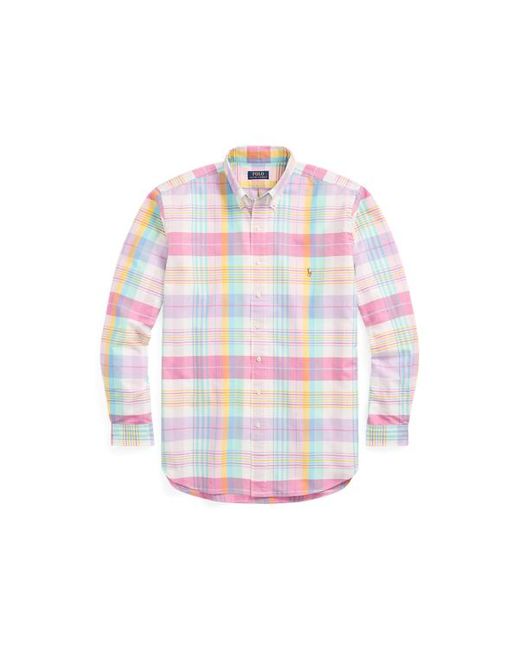 Ralph Lauren Pink Big & Tall - Plaid Oxford Shirt for men