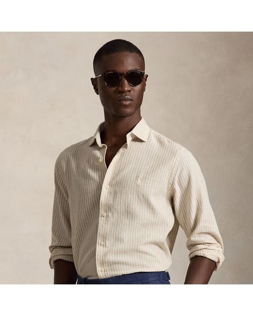 Polo Ralph Lauren Natural Custom Fit Striped Seersucker Shirt for men