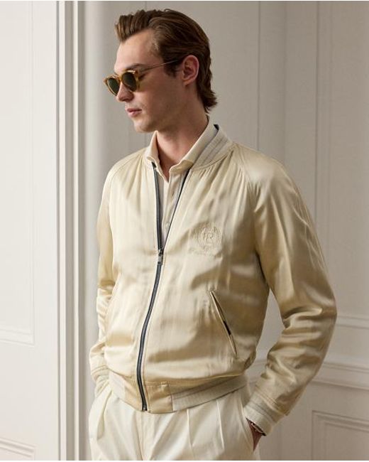 Ralph Lauren Blue Damon Reversible Satin Jacket for men