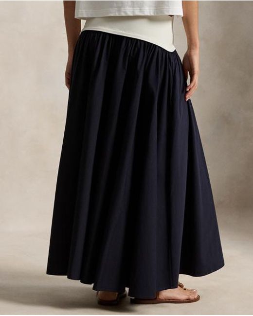 Polo Ralph Lauren Blue A-Line Skirt With Contrasting Waistband