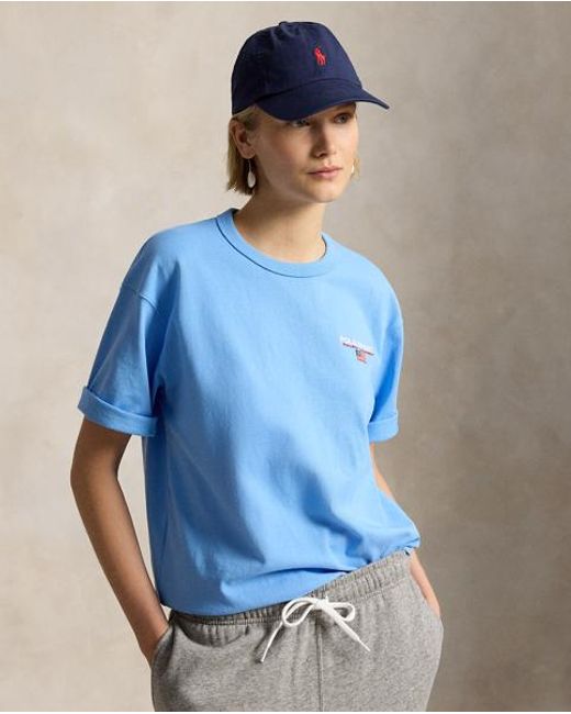 Polo Ralph Lauren Blue Relaxed Fit Polo Sport Jersey T-Shirt for men