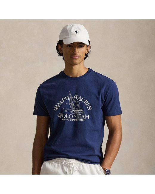 Polo Ralph Lauren Blue Classic Fit Jersey Graphic T-Shirt for men