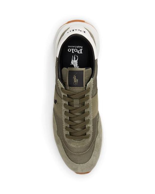 Polo Ralph Lauren Green Train 89 Suede-Panelled Trainer for men