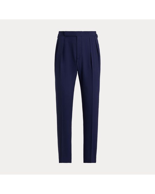 Polo Ralph Lauren Blue Pleated Barathea Tuxedo Trouser for men