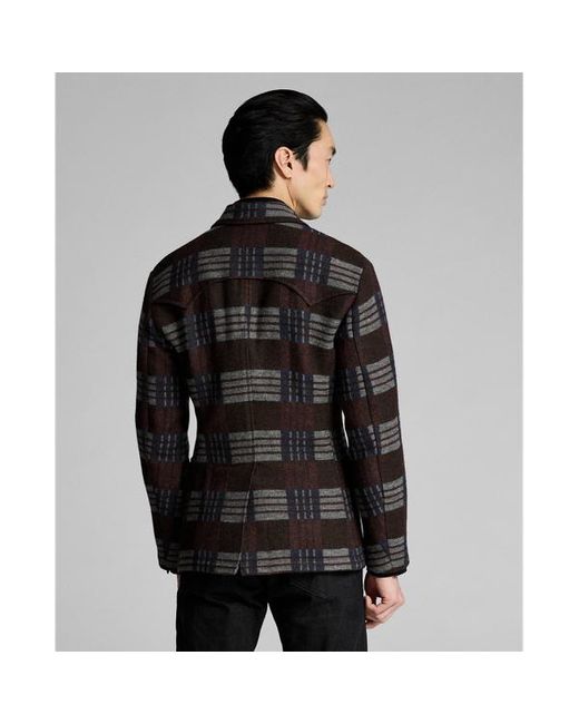 RRL Black Jacquard Western Blazer for men