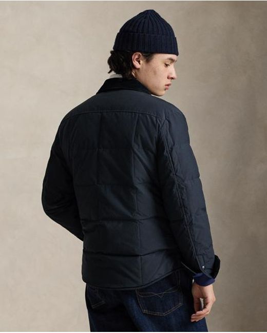 Polo Ralph Lauren Black The Hartland Down Shirt Jacket for men
