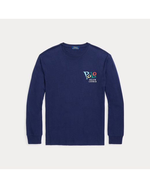 Polo Ralph Lauren Blue Classic Fit Jazz-print Jersey T-shirt for men