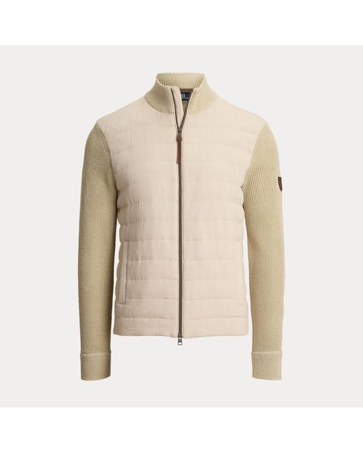 Polo Ralph Lauren Natural Hybrid Linen Full-Zip Jumper for men