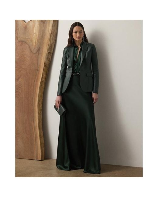 Ralph Lauren Black Masina Stretch Satin Skirt