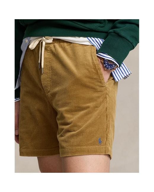 Short Prepster Polo in velluto a coste di Polo Ralph Lauren in Green da Uomo