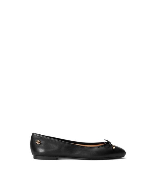 Ralph Lauren Black Jayna Leather Flat