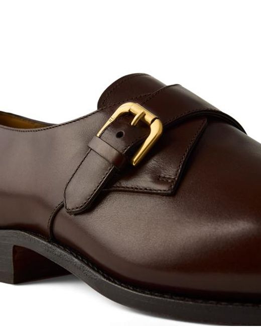 Ralph Lauren Brown Darnell Calfskin Monk-Strap Shoe for men