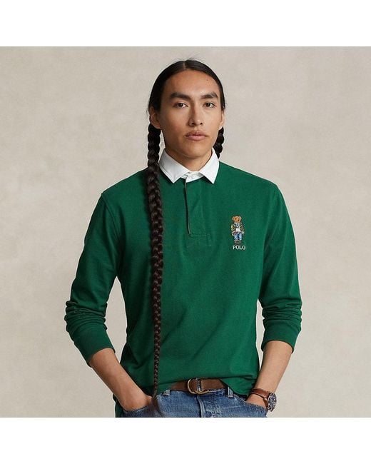 Ralph Lauren Classic-Fit Rugbyhemd mit Polo Bear in Green für Herren