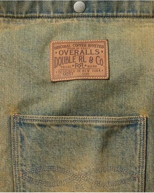 RRL Green Faded Denim Backpack for men