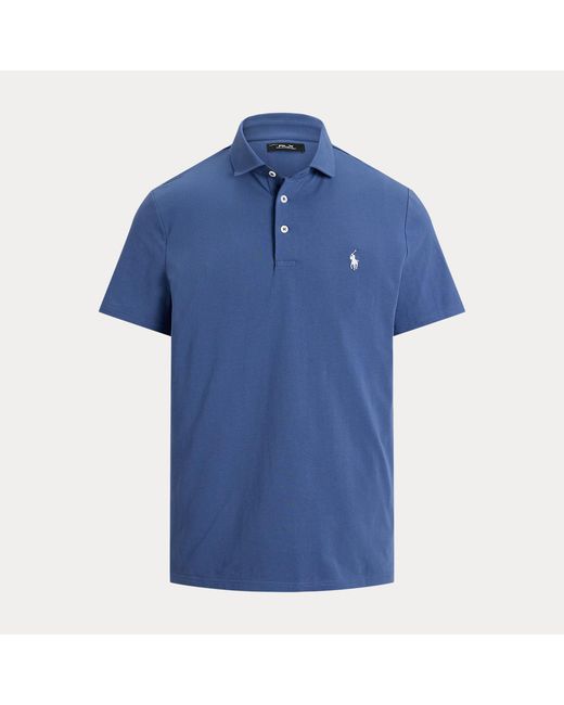 Ralph Lauren Blue Tailored Fit Performance Polo Shirt for men