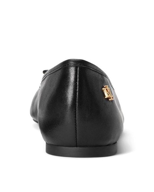 Ralph Lauren Black Jayna Leather Flat