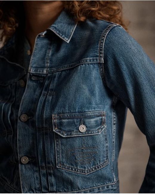 Ralph Lauren Blue Cropped Denim Jacket