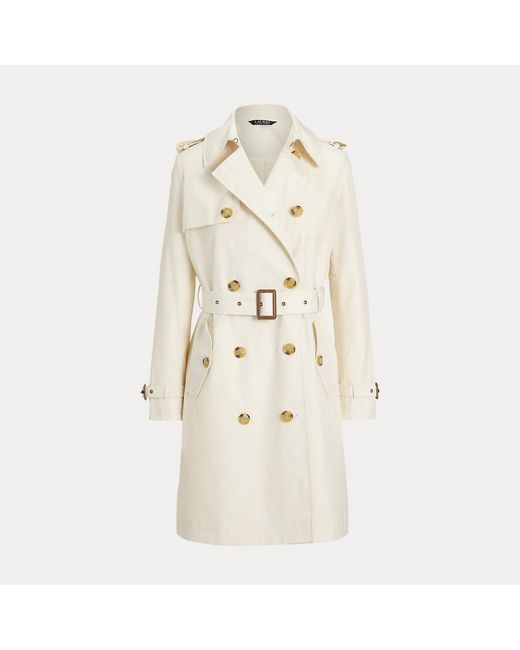 Ralph Lauren Natural Double-Breasted Cotton-Blend Trench Coat