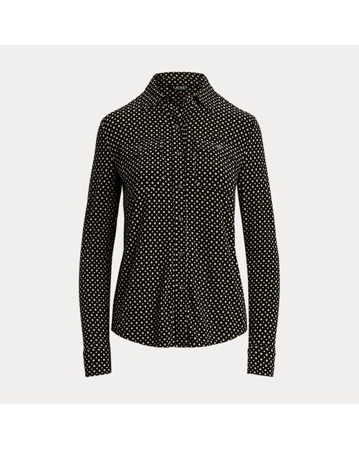 Camisa Estampada De Punto Jersey Ralph Lauren de color Black