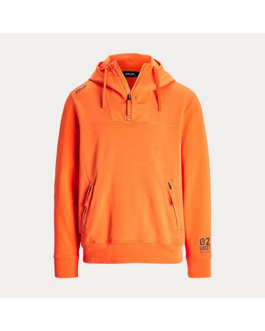 RLX Ralph Lauren Orange Terry-back Fleece Quarter-zip Hoodie for men