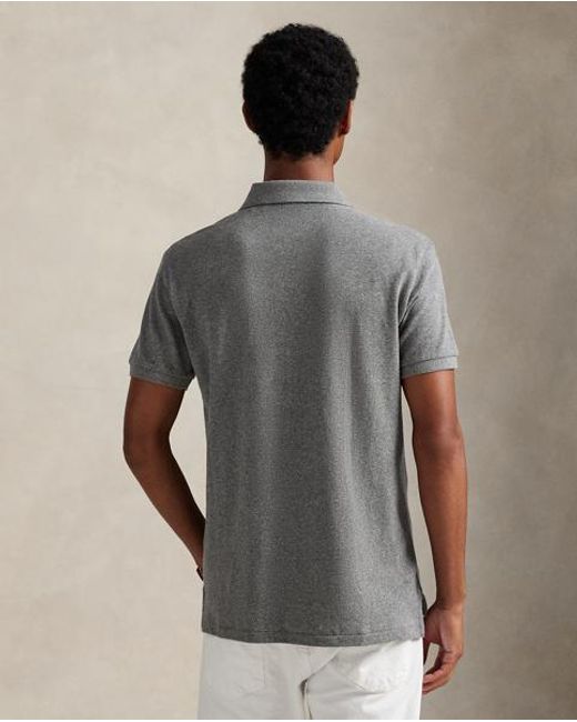 Polo Ralph Lauren Gray Custom Slim Fit Mesh Polo Shirt for men