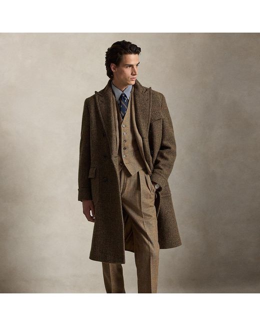 Polo Ralph Lauren Brown The Herringbone Tweed Polo Coat for men