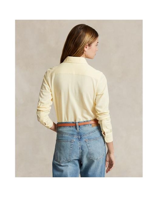 Polo Ralph Lauren Slim Fit Katoenen Oxford Overhemd in het Natural