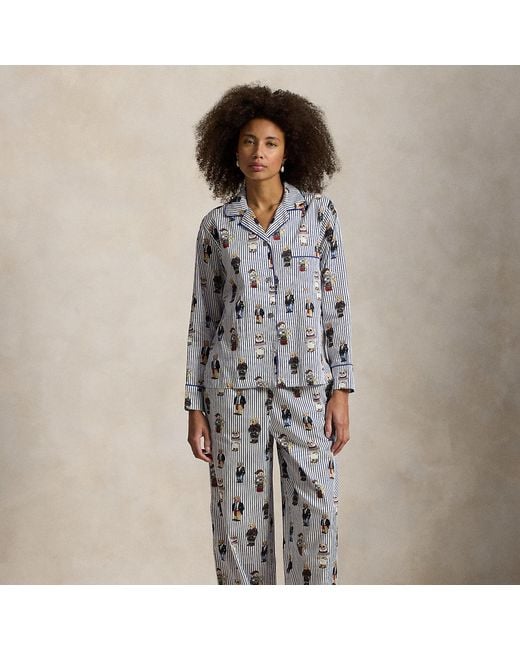 Polo Ralph Lauren Gray Polo Bear Cotton Sateen Pyjama Set