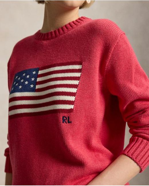 Polo Ralph Lauren Red The Iconic Flag Jumper for men