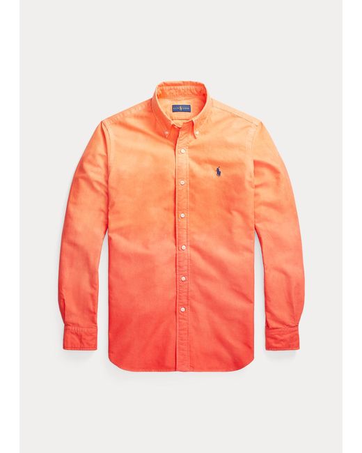 Chemise Oxford classique dip-dye Coton Polo Ralph Lauren pour homme en  coloris Orange - Lyst