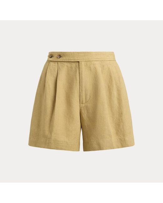 Ralph Lauren Natural Pleated Délavé Linen Short