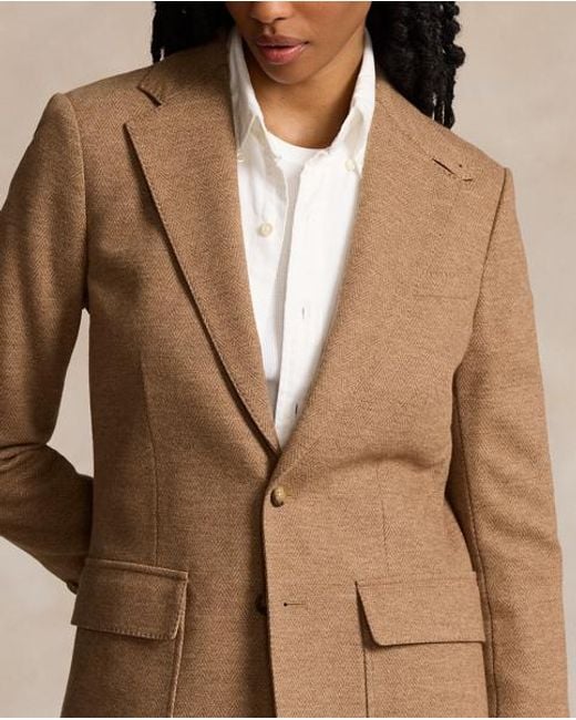 Polo Ralph Lauren Brown Wool-Cotton Herringbone Jacket