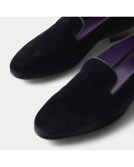 Ralph Lauren Black Alonzo Velvet Slipper for men