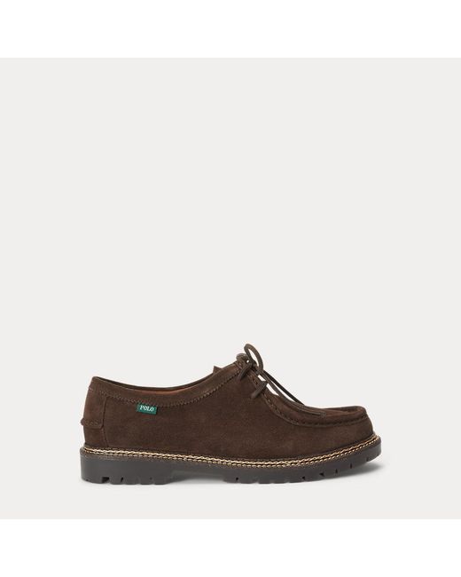 Polo Ralph Lauren Brown Jett Lug-Sole Suede Moc-Toe Shoe for men