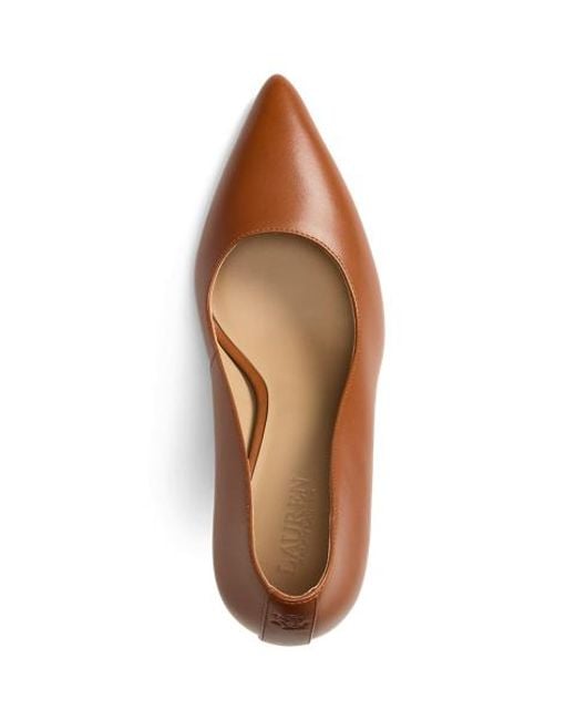 Ralph Lauren Brown Lindella Ii Leather Pump