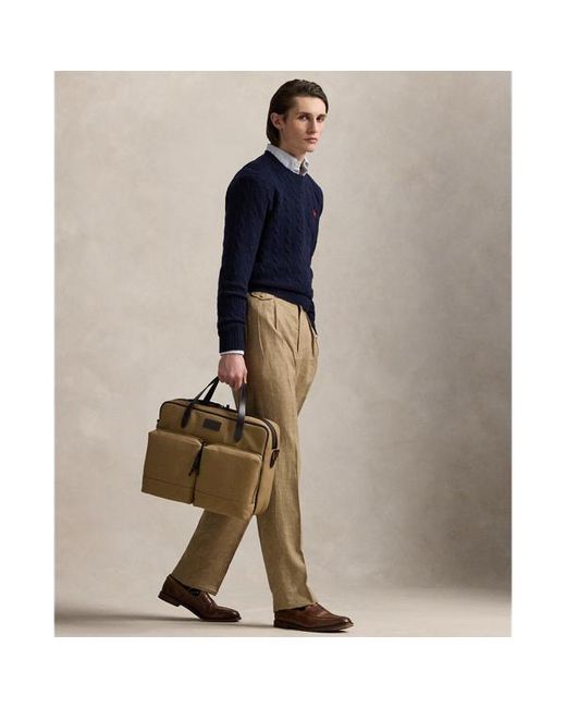 Borsa da lavoro in tela e pelle di Polo Ralph Lauren in Brown da Uomo