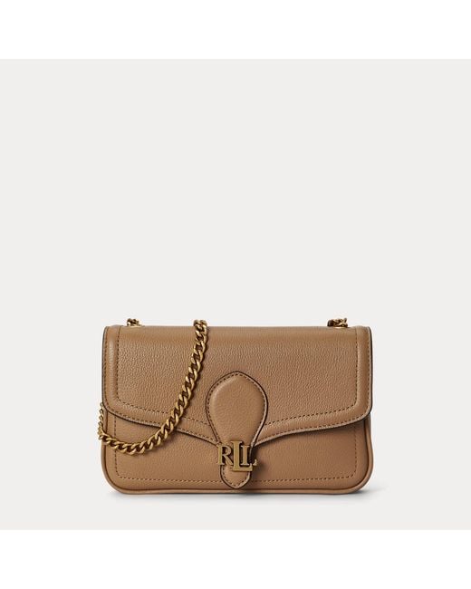 Ralph Lauren Brown Bradley Pebbled Leather Crossbody Wallet