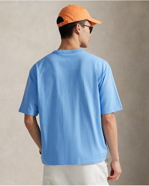 Polo Ralph Lauren Blue Relaxed Fit Polo Sport Jersey T-Shirt for men