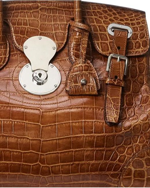 Ralph Lauren Brown Ricky 33 Alligator Bag